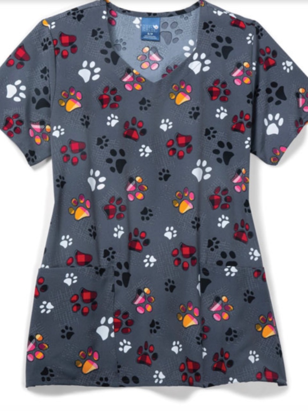 Zoe+Chole Checking Paws Scrub Top